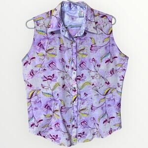 Twenty X Purple Floral Sleeveless Top Size Large